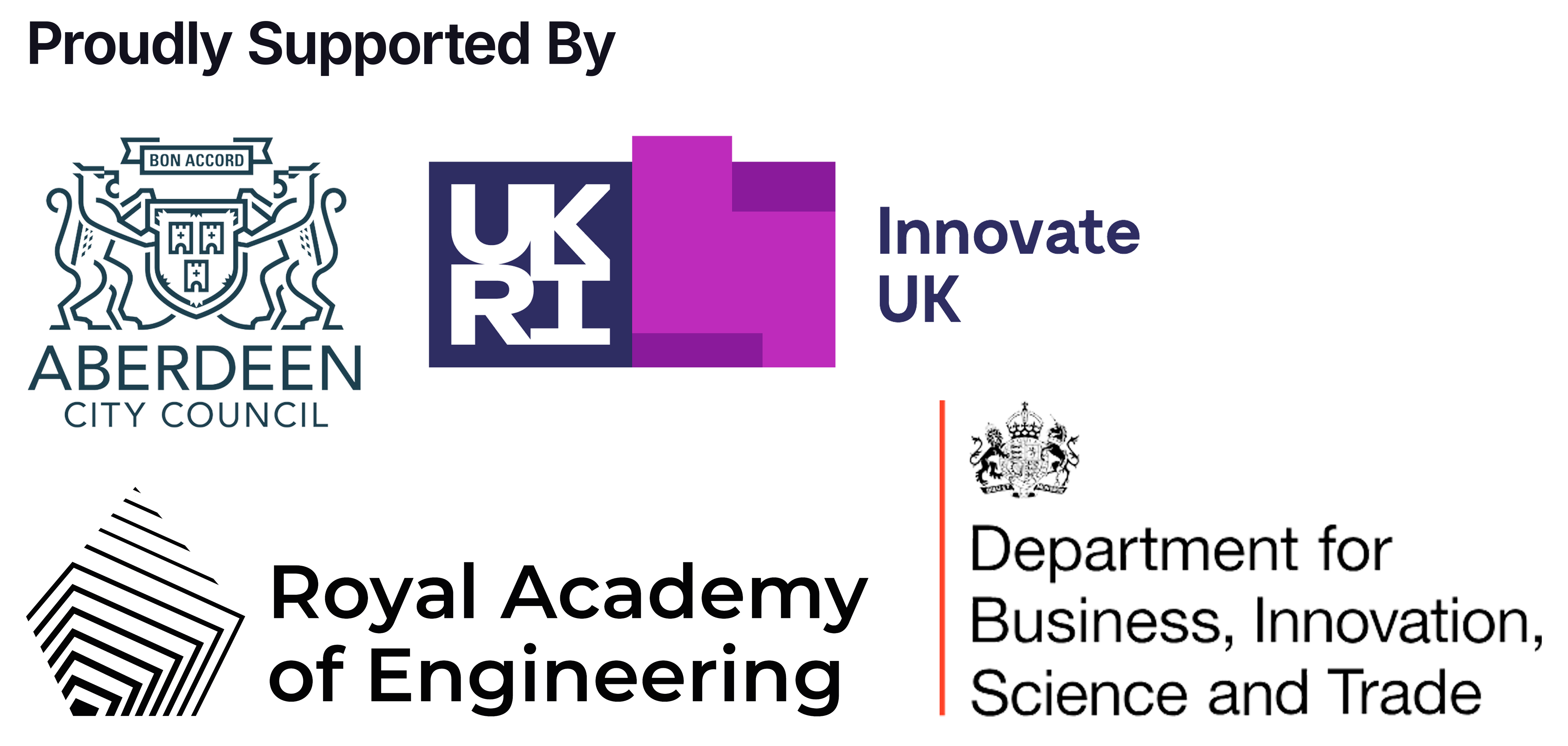 Proudly supported by Aberdeen City Council, Innovate UK, the Royal Academy of Engineering, and the Department for Business, Innovation, Science and Trade
